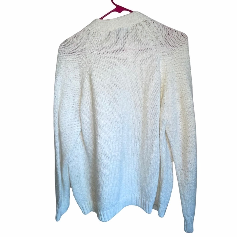 🌻 Partners by Mervyns White/Cream colored open cardigan. Size Large - Picture 3 of 5